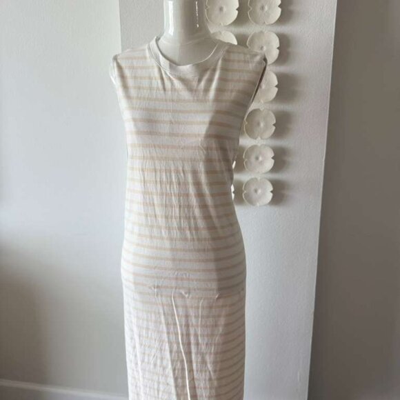 Everlane Sleeveless Midi Dress – Cream & White Stripes – XL - Picture 5 of 7